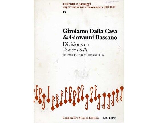 9159 | Divisions on "Vestiva i Colli" - For Treble Instrument & Continuo - London Pro Musica Edition REP13