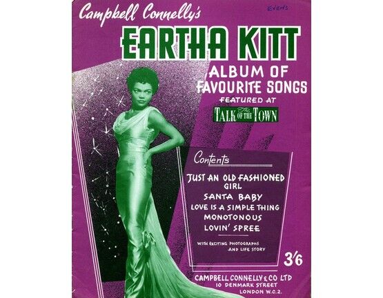 9178 | Campbell Connelly's Eartha Kitt Album of Favourite Songs' - Featured at 'The Talk of the Town'