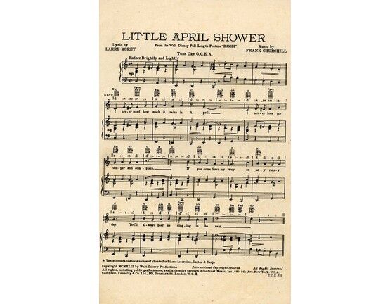 9178 | Little April Shower - Song From the film 'Bambi'
