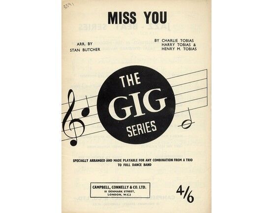 9178 | Miss You - The Gig Series - Specially Arranged by Stan Butcher and made Playable for any Combination From Trio to Full Dance Band
