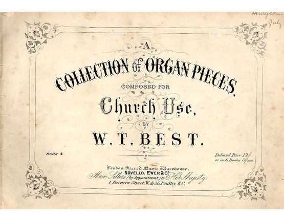 9244 | A Collection of Organ Pieces composed for Church Use - Book 4