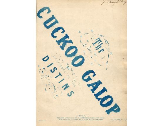 9249 | The Cuckoo Galop - As performed by the Distins - Arranged and adapted from the original score by Wellington Guernsey