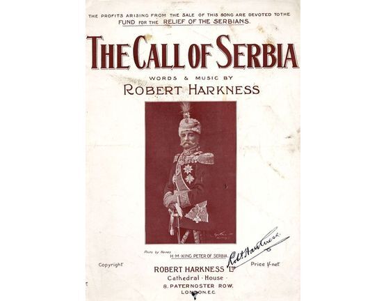 9261 | The Call of Serbia - Song with Piano accompaniment - The Profits arising from the sale of this song were devoted to the fund for the relief of the Ser