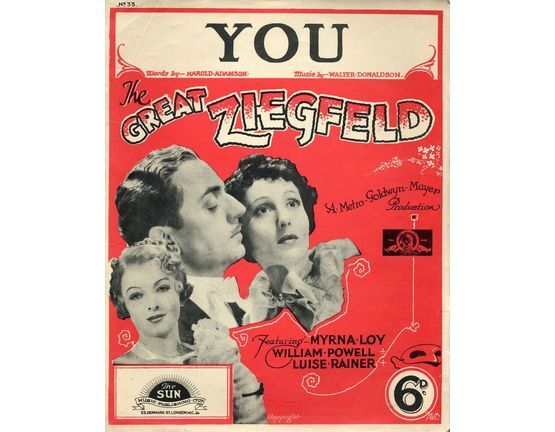 93 | You -  Song from "The Great Ziegfeld" Myrna Loy, William Powell, Luise Rainer