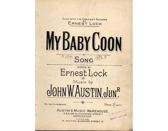 9301 | My Baby Coon - Sung with the Greatest Success by Ernest Lock