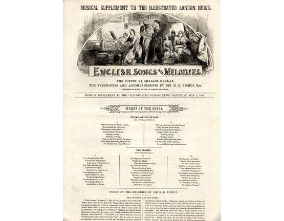 9304 | Musical Supplement to the Illustrated London News - English Songs and Melodies - Saturday, May 1, 1852