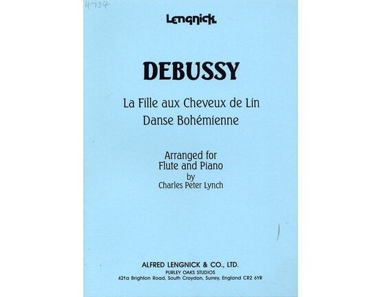9435 | Debussy - La Fille aux Cheveux de Lin and Danse Bohemienne - Arranged for Flute and Piano