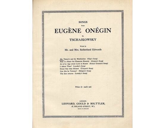 9534 | My Talent's not for Meditation - Olga's Song - From the Successful Opera Eugene Onegin