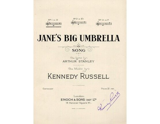 9551 | Jane's Big Umbrella - Song in the key of F major for high voice