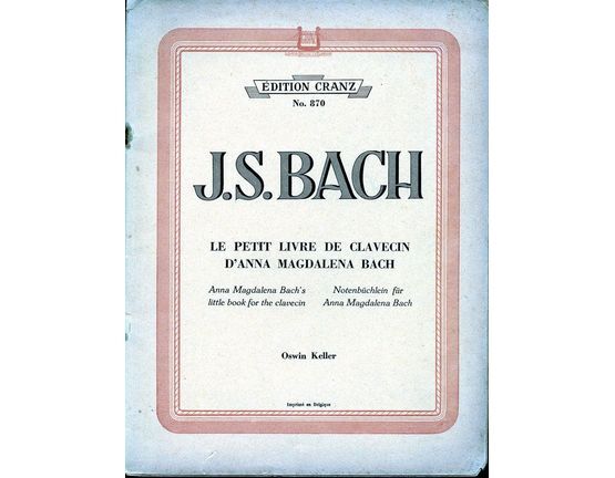 9576 | Le Petit Livre de Clavecin D'Anna Magdalena Bach (Anna Magdalena Bach's little book for the Clavecin) - Edition Cranz No. 870
