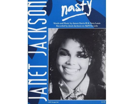 9594 | Nasty - Recorded by Janet Jackson on A and M Records - For Piano and Voice with Guitar chord symbols