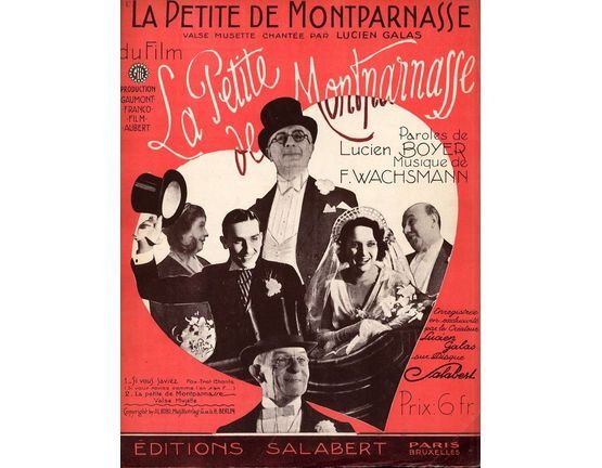9602 | La Petite de Montparnasse (Die Madels von Montparnasse) - Valse Musette chantee du film "La Petite de Montparnasse" - For Piano and Voice with Ukulele