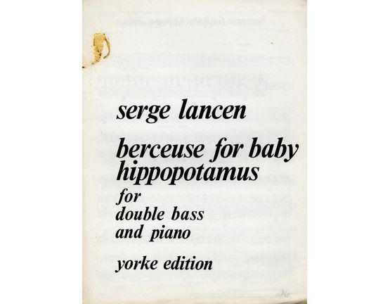 9608 | Berceuse for baby hippopotamus - for Double Bass and Piano