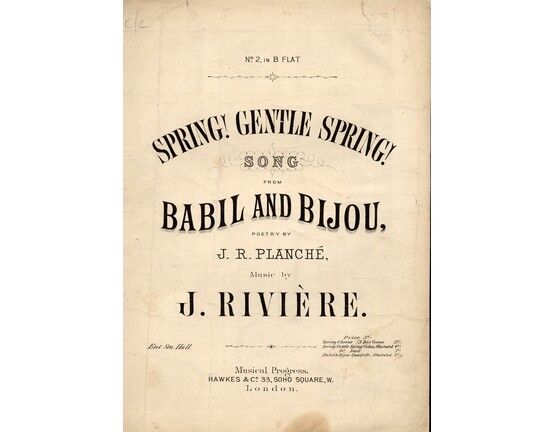 9626 | Spring Gentle Spring -  Song from from "Babil and Bijou - Key of B Flat major