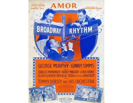9631 | Amor - From the MGM picture "Braodway Rhythm" starring George Murphy,Ginny Sims and Tommy Dorsey and his Orchestra - English and Spanish lyrics