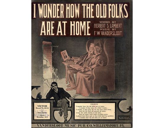 9935 | I wonder how the old folks are at home - For Piano and Voice - Companion to "Back at dear old home sweet home" - Victor Record No. 45134 by Paul Reime
