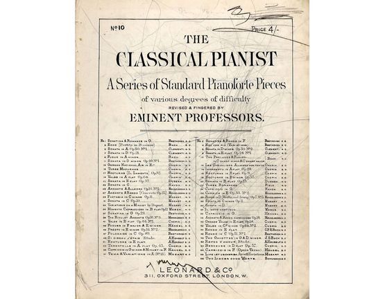9966 | Two Preludes and Two Fugues from the celebrated set of 48 Prelude and 48 fugues - For Piano Solo - The Classical Pianist series No. 10