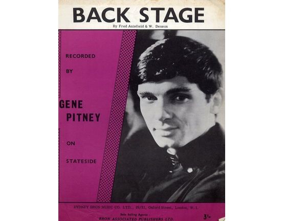 9981 | Back Stage - Song Recorded by Gene Pitney