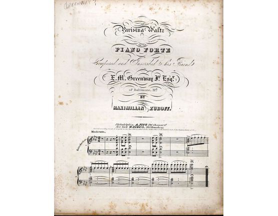 9983 | Parisina Waltz - For the Pianoforte - Inscribed to E. M. Greenway Jr. Esq.